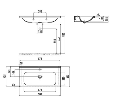 Creavit ID090 İdeal Dolap Uyumlu Lavabo 45X90 cm Beyaz