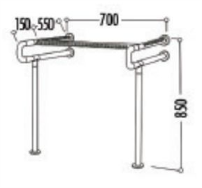 Creavit TB301 Lavabo Tutunma Barı  Nylon Kaplama 