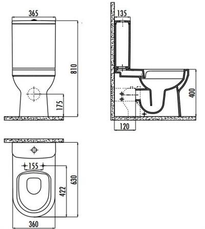 Creavit LT361 Letoon Rim-Off Kanalsız Duvara Dayalı klozet Seti