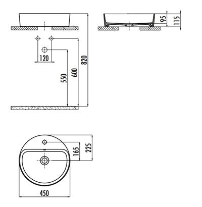 Creavit LP146 Loop Yuvarlak Çanak Lavabo Ø45 cm