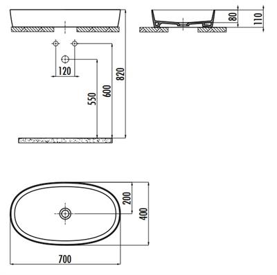 CREAVİT LP170 Loop Oval Çanak Lavabo 40x70 cm