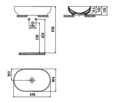 Creavit Mina MN165 Tezgah Üstü Çanak Lavabo 40x65 cm Lavabo