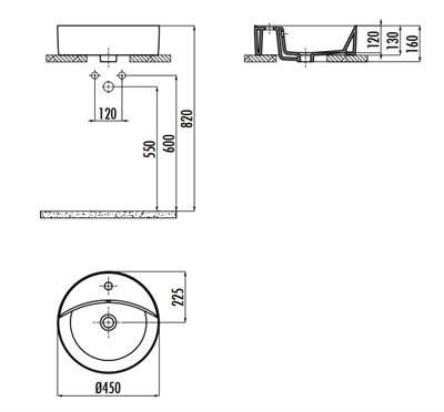 Creavit NC046 Nice Tezgah Üzeri Lavabo Ø45 cm