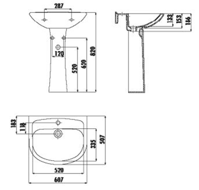 Creavit PA060 Pitta Tam Ayaklı Lavabo 50X60 cm Beyaz