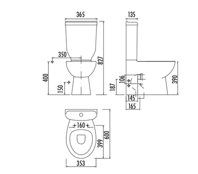 Creavit SD318 Sedef Duvara Dayalı Klozet Rezervuar 60 cm Beyaz