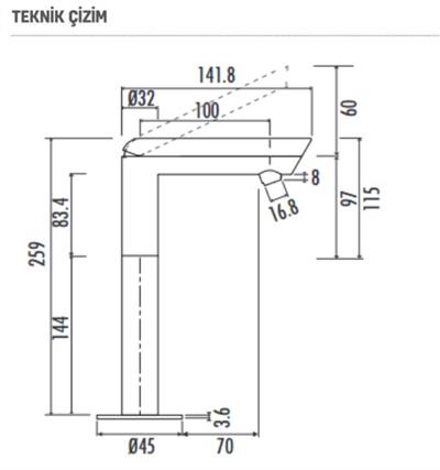Creavit SM6500 Smooth Uzun Lavabo Armatürü