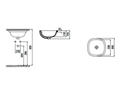 Creavit SO037 Solo Tezgahaltı Lavabo 38x38 cm