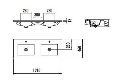 CREAVİT SU121 45x121 cm Çift Hazneli Lavabo