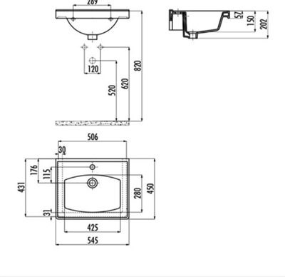 Creavit TF155 Sera Dolap Uyumlu Lavabo 55 cm Beyaz