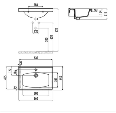 Creavit TF165 Sera Dolap Uyumlu Lavabo 65 cm Beyaz