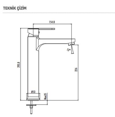 Creavit VG6640 Vega Yüksek Lavabo Bataryası Krom