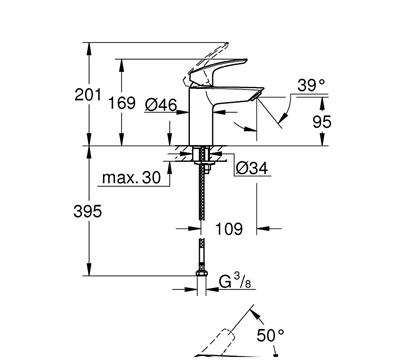 GROHE Eurosmart Lavabo Bataryası Mat Siyah  324672433