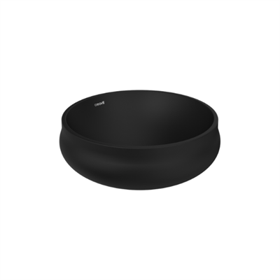 Creavit GO140 Gordo Tezgah Üstü Lavabo Ø40 cm Kömür Karası Mat Siyah