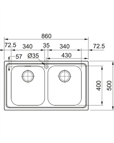 Franke Logicaline SRX 620-86 Çelik Evye