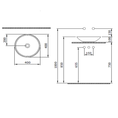 Bocchi Venezia Çanak Lavabo 40 cm Mat Beyaz 1120-002-0125