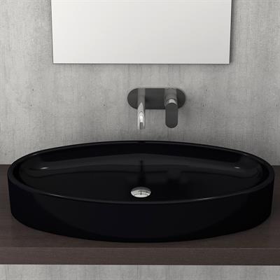 Bocchi Vessel Elips Çanak Lavabo 85 cm P. Siyah 1014-005-0125
