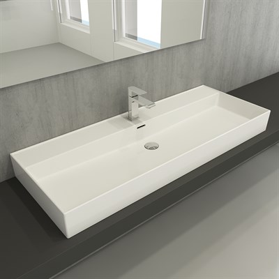 Bocchi Milano Etajerli Lavabo 120 Cm Parlak Beyaz 1394-001-0126