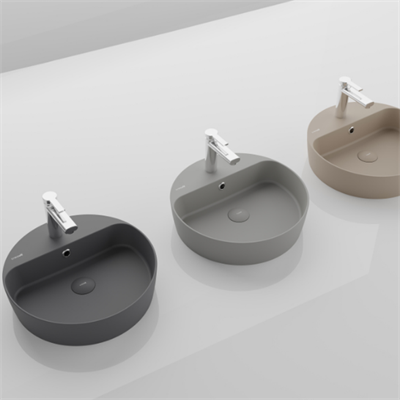 Creavit LP146 Loop Yuvarlak Çanak Lavabo Ø45 cm Mat Siyah