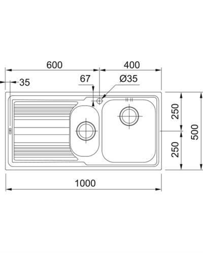 Franke Logica Line - LLL 651 Sol Dekor Evyeler  