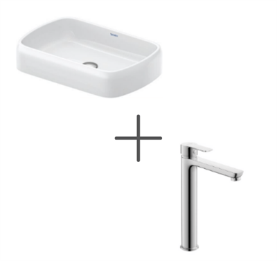 Duravit Qatego Stretch 60 cm Çanak Lavabo Ve A.1 Lavabo bataryası, XL