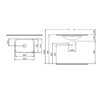 BOCCHİ Scala Tezgahaltı Lavabo 55 cm Gri 1006-006-0125