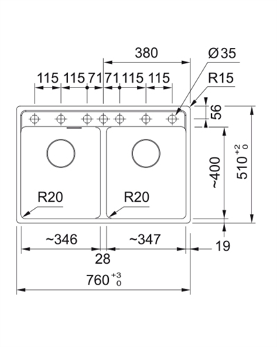 Franke Maris MRG 620-35-35 TL Matt Black Granit Evye