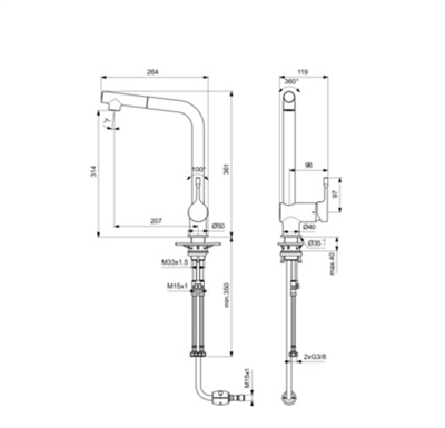 İdeal Standard BC176AA Ceralook Spiralli Eviye Bataryası 1F-Chrome