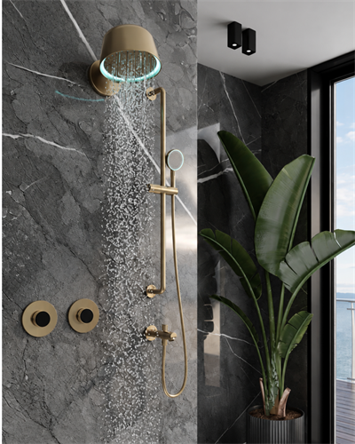 Retro Ankastre Duş Sistemi Brush Gold (Aplik) RWL2000