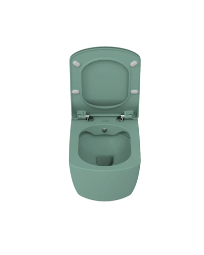 Creavit Elegant Rim-Off Duroplast Yavaş Kapanan Klozet Kapaklı Nil Yeşili Set EG321-00NY