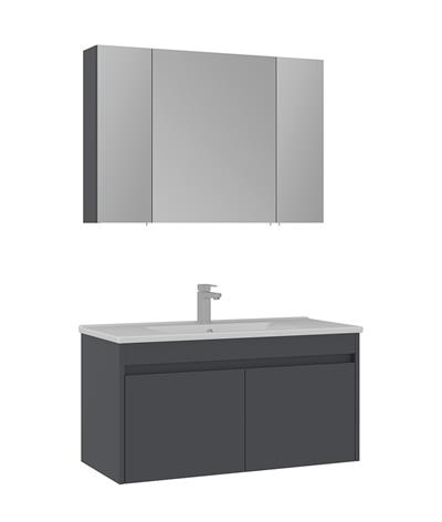 Orka Side 100 CM Kapaklı Banyo Dolabı Takım Mat Antrasit
