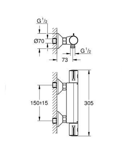 Grohe Grohtherm 800 Termostatik Duş Bataryası-34558000