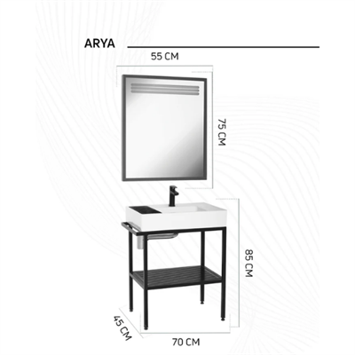 CREAVİT AR065-M Arya 70 cm Banyo Dolabı Takımı 