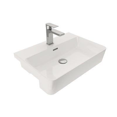 Bocchi Milano Yarım Tezgah Lavabo 56x41 cm Parlak Beyaz 1527-001-0126