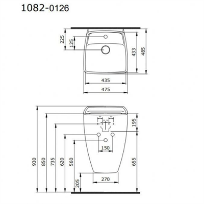 Bocchi Firenze Asma Monoblok Lavabo Parlak Bisküvi 1082-014-0126