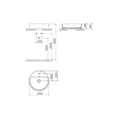 Creavit LP146 Loop 45cm Masa Üstü Çanak Lavabo Mat Beyaz