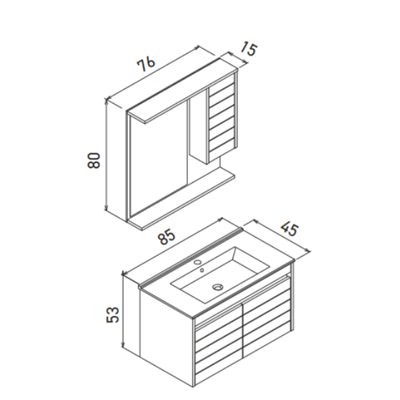 Orka Serra 85 cm Takım Antrasit
