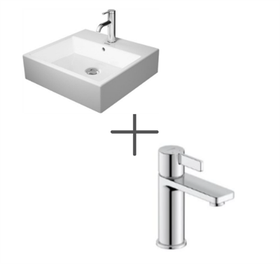 Duravit Vero Air 50 cm Lavabo Ve D-Neo Lavabo Bataryası, Medium