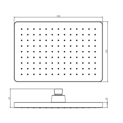 Creavit SH340 Kireç Kırıcılı Tepe Duşu Kare 250X170mm