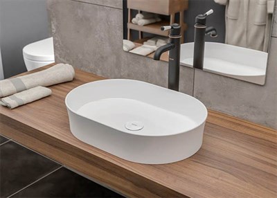 Bocchi Vessel Oval Lavabo 55x38 cm Parlak Beyaz 1521-001-0125