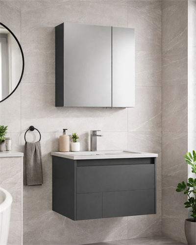 Orka Likya 65 CM Banyo Dolabı Takımı Mat Antrasit