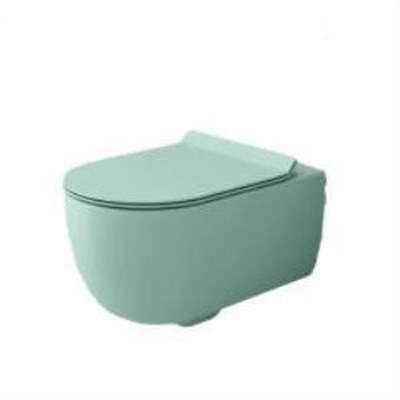 Bocchi V-Tondo Rimless Asma Klozet Mat Mint Yeşil Ve Kapağı 1416-033-0128