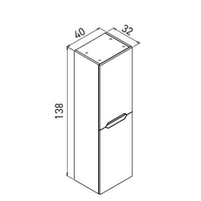 Orka Lena 40 Cm Boy Dolabı Antrasit
