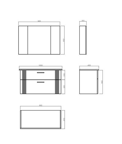 Orka Bari 100 cm Banyo Dolabı Takımı Mat Yeşil