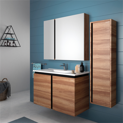 Creavit Verti Banyo Mobilyası Takımı Kapaklı 80 cm Açık Meşe