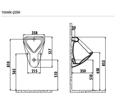 Creavit TP630 Üstten Girişli Kendinden Sifonlu Pisuar