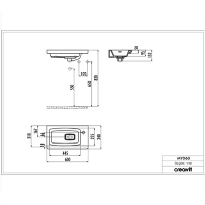 CREAVİT MY060 Memory Etajerli 60 cm Lavabo