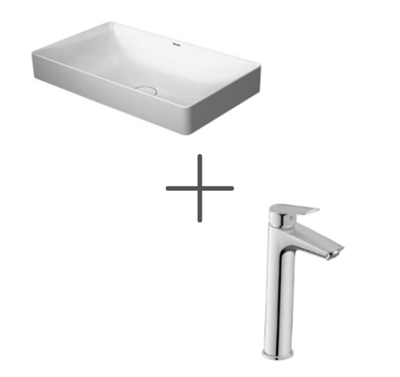 Duravit DuraSquare 60 cm Çanak Lavabo Ve No.1 Lavabo Bataryası, Large