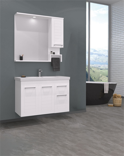 Orka Perge 85 CM Banyo Dolabı Takım Parlak Beyaz