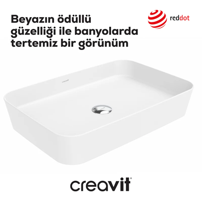 CREAVİT Loop 40x60 cm Tezgah Üstü Çanak Lavabo LP060