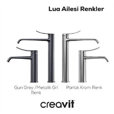 CREAVİT LU2500GR Lua Banyo Bataryası Mat Gri
